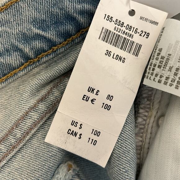 Abercrombie and fitch the 90s straight jeans curve love 36 22L NWT - Picture 10 of 10